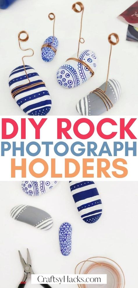 Diy Photo Holder, Girls Camp Crafts, August Crafts, Display Artwork, Rock Photo, Diy Crafts For Teens, Home Decor Craft, Diy Photo Frames, Friend Crafts