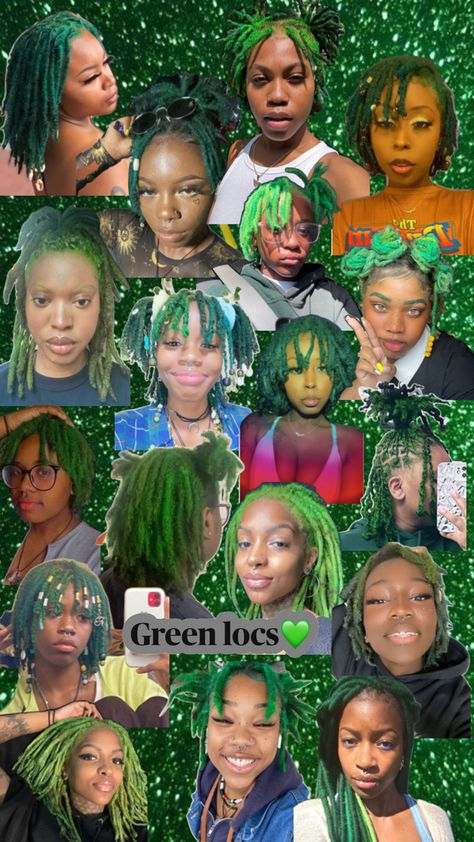 Locs Green Locs, Loc Tips, Cute Locs, Color Locs, Loc Colors, Dreadlocks Hair Care, Pretty Locs, Diy Hair Wig, Cute Dreads