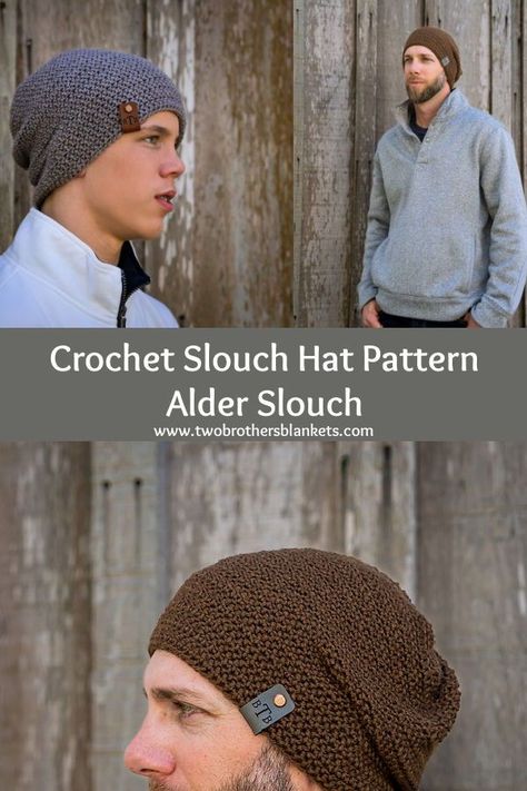 The Alder Slouch crochet pattern is a men's crochet slouch hat that can be found in the book "Crochet Makes for Men". #crochet #crochethat #crochetslouch #menscrochet Mens Slouch Beanie Crochet Pattern, Mens Crochet Hats Free Pattern Men's Beanie Pattern, Crochet Men’s Slouchy Beanie, Beanie Crochet Pattern Free Mens, Men’s Slouchy Beanie Crochet Pattern, Crochet Slouchy Hat Free Pattern Mens Slouch Beanie, Mens Slouchy Beanie Crochet Pattern Free, Men’s Crochet Hat Free Pattern Free, Crochet Men’s Beanie