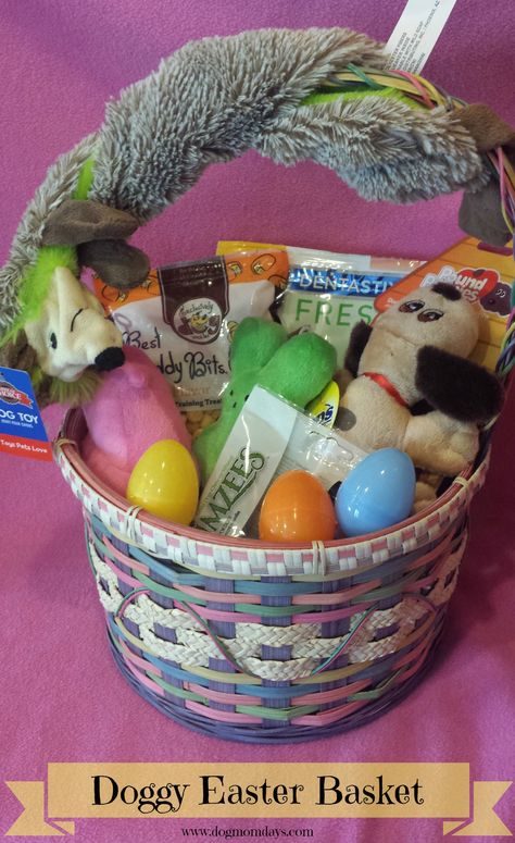 DIY: DOGGY EASTER BASKET Puppy Easter Basket, Easter Dog Treats, Easter Adult, Dog Easter Basket, Dog Bike Basket, Dog Easter, Dogs Diy Projects, Ideas For Dogs, Biking With Dog