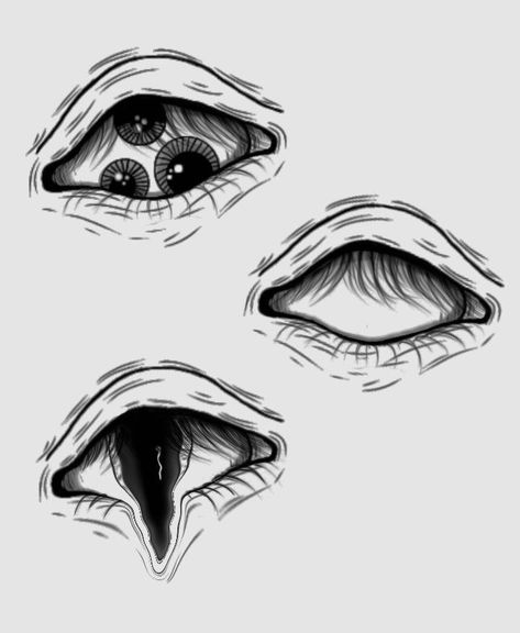 Bloodshot Eyes Drawing, Stave Tattoo, Demon Eyes Tattoo, Simple Tattoos Grunge, Solarpunk Tattoo, Tattoo Ideas Eyes, Heavy Black Tattoo, Creepy Eye Art, Straight Tattoo