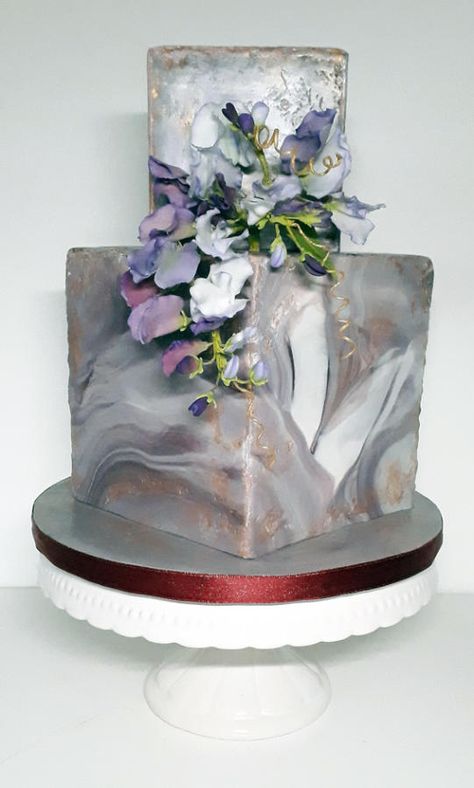 Stone Cake by Sonora Marble Cake Design, Stone Cake, Marble Wedding Cake, Huge Cake, 3 Tier Wedding Cakes, Luxury Cake, Luxury Wedding Cake, Marble Wedding, Magic Cake