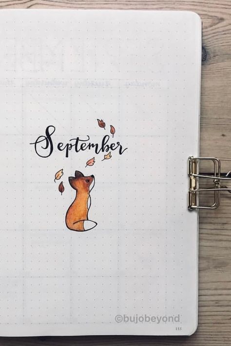 September Header Bullet Journal, September Monthly Spread Bullet Journal, August Dot Journal Ideas, September Spread Bullet Journal, September Diary Ideas, Bullet Journal Month Cover September, September Bujo Spread, September Title Page, September Bullet Journal Cover Easy