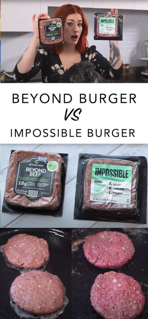 Beyond Meat & Impossible Foods Comparison | The Edgy Veg Impossible Foods Recipes, How To Make Impossible Meat, Ground Impossible Meat Recipes, Beyond Beef Burger Recipes, Impossible Smash Burger, Recipes Using Impossible Meat, Beyond Meat Ground Beef Recipes, Impossible Meat Recipes Healthy, Impossible Burger Recipes