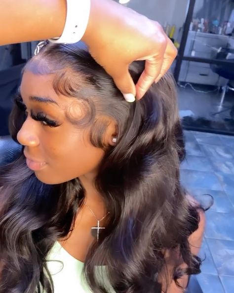 Hairriloves™ on Instagram: “@stylesby_tiffany So Pretty! 🥰 Thoughts? | Tag someone who would love this. Credit : @stylesby_tiffany #longhair #bodywavehair…” Body Wave Wig Styles, Lace Front Edges, Big Edges, Fluffy Edges, Black Girls Hairstyles Weave, Body Wave Lace Front Wig, Brazilian Hair Wigs, Wave Lace Front Wig, Hd Lace Wig