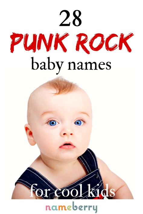 Are you punk enough? From Iggy to Velvet, we're loving this list of edgy punk rock baby names, inspired by some of the greatest rockers of all time. If cool, unique baby names are your thing, you'll find some iconic options here! Punk Nursery Ideas, Rock Band Names Ideas, Punk Rock Playlist Names, Punk Names, Edgy Girl Names, Goth Boy Names, Goth Baby Names, Punk Rock Nursery Ideas, Punk Moms