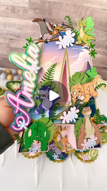 Personalized Birthday Party decorations on Instagram: "LET Your Heart GUIDE YOU. IT WHISPERS, SO LISTEN CLOSELY 🦕🌿🌸.  3D Letter “A” theme The land before time 🍃🦖 for baby Amelia 🌸!!   #3dletters #A3d #landbeforetime #partydecor #dinosaur #littlefoot #dinosaurs #dino #jurassicpark #sib #petrie #trex #thelandbeforetime #triceratops #ducky #cera #skid #jurassicworld #art #spike #land #mountain #stoys #dinosaursofinstagram #papecraft #letters #annarborsmallbusiness #giftideas #3dcrafts #3dart" Land Before Time Birthday Party, Land Before Time Party, The Land Before Time, Land Before Time, 3d Letters, 1st Bday, Favor Boxes, Personalized Birthday, The Land