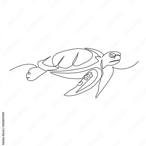 Turtle Vector, Hawaii Tattoo, Art Turtle, Hawaii Tattoos, Line Art Style, Turtle Tattoo, One Line Art, Art Sea, Wire Art