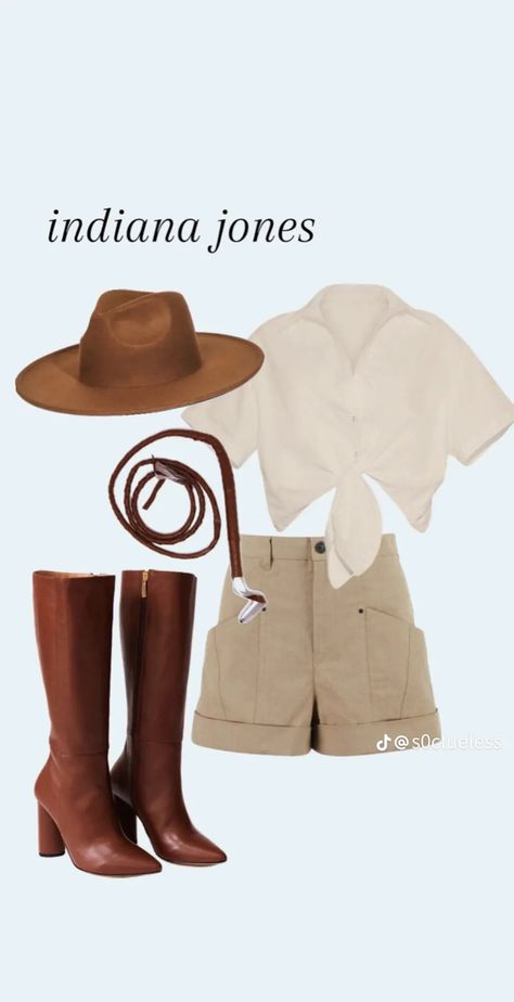 Indiana Jones Girl Costume, Indiana Jones Disneybound, Indiana Jones Halloween Costume Women, Fictional Character Costume Ideas, Indiana Jones Costume Women, Iconic Movie Characters Costumes, Indiana Jones Outfit, Indiana Jones Halloween Costume, Halloween Costume Ideas College