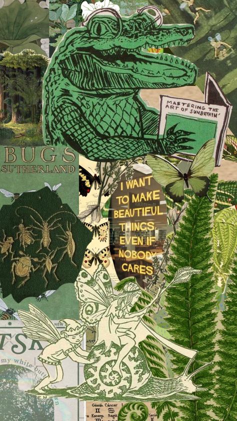 #fyp #collage #aesthetic #moodboard #vintage #crumpledcinna #green #fairy #crocodile Green Crocodile Wallpaper, Cute Alligator Wallpaper, Alligator Wallpaper Iphone, Crocodile Wallpaper Aesthetic, Crocodile Aesthetic Wallpaper, Crocodile Wallpaper Iphone, Gator Aesthetic, Animal Collage Wallpaper, Crocodile Background