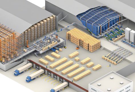 Designing Warehouse Layouts: What do you need to know? Warehouse Design Architecture, Warehouse Floor Plan, Warehouse Office Design, Warehouse Layout, Design De Configuration, Site Plan Design, Warehouse Logistics, Warehouse Shelving, Warehouse Design