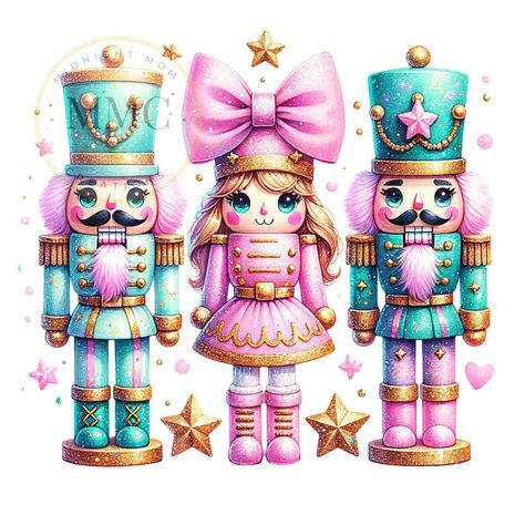 Nutcracker Widget, Pink Christmas Clipart, Freshie Images, Pink Nutcracker Christmas, Painted Window Art, Pink Christmas Png, Pink Nutcracker, Friends Png, Rose Png