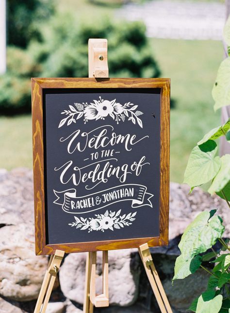 Wooden framed chalkboard wedding sign: http://www.stylemepretty.com/vermont-weddings/arlington-vermont/2016/10/21/were-calling-this-the-best-christmas-present-ever/ Photography: Nicole Baas - http://nicolebaasphotography.com/ Wedding Chalk, Rustic Chalkboard, Wedding Chalkboard Signs, Rustic Wedding Reception, Wedding Letters, Chalkboard Designs, Vermont Wedding, Best Christmas Presents, Wedding Entrance