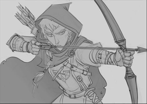 ArtStation - The Archer, Meybis Ruiz Cruz Archer Drawing Male, Aiming Bow Pose, Archer Reference Pose Drawing, Archery Drawing Poses, Archer Pose Drawing, Person With Bow And Arrow, Male Archer Pose, Archer Pose Reference Drawings, Archer Drawing Poses