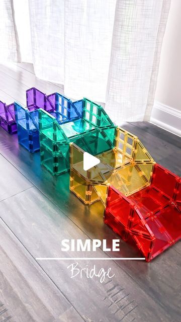 Magnatiles Bridge, Magnetic Tile Bridge, Magnetiles Builds Easy, Magnet Tile Ideas, Magnet Tiles Ideas, Magnetic Blocks Ideas, Magna Tiles Ideas For Kids, Magnet Tiles Building Ideas, Magna Tiles Ideas