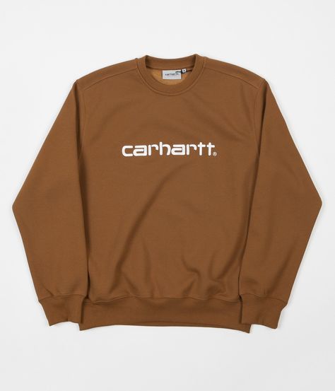 Carhartt Crewneck Sweatshirt - Hamilton Brown / Wax Carhartt Crewneck, Skate Store, Skating Outfits, Contemporary Fashion, Clothing Store, Crew Neck Sweatshirt, Graphic Sweatshirt, Crew Neck, Street Wear