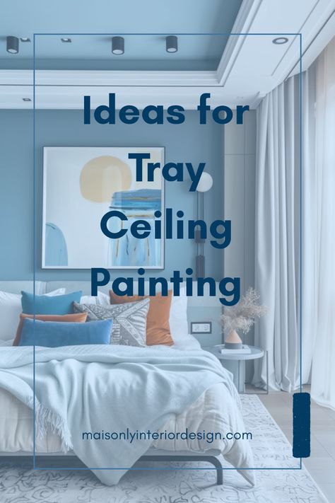 This pin showcases a stunning look at innovative tray ceiling painting ideas that add style to your spaces. Discover creative techniques and color combinations with 1 vibrant image. Ceiling Walls And Trim Same Color, Ceiling Color Combination Ideas, Tray Ceiling Paint Ideas Bedroom, Tray Ceilings Ideas, Painted Ceiling Ideas Living Room, Trayed Ceiling Ideas, Painting A Tray Ceiling, Painted Bedroom Ceiling, Tray Ceiling Ideas Living Room