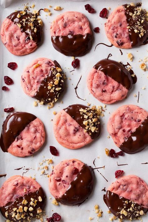 Chocolate Dipped Cookies, Ricotta Cookies, Pink Cookies, Cranberry Cookies, Cooking Classy, Chocolate Orange, Cookies Recipes Christmas, Chocolate Dipped, Cookies Recipe