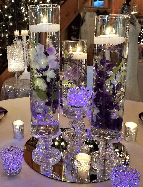 Light Purple Centerpieces, Lavender And Purple Wedding Decor, Purple And Lavender Centerpieces, Lavender Wedding Table Centerpieces, Personalized Centerpieces Wedding, Silver And Purple Wedding Decorations, Lilac Centerpieces Wedding, Pastel Purple Wedding Decorations, Purple Party Centerpieces