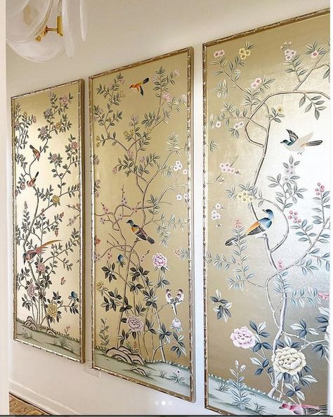 chinoiseriedecor - Etsy Canada Chinoiserie Panel, Chinoiserie Panels, Handmade Wallpaper, Champagne Wall, Hand Painted Wallpaper, Chinoiserie Wall, Silk Wallpaper, Chinoiserie Wallpaper, Metallic Wallpaper