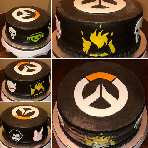 Overwatch cake Overwatch Cake, Watch Cake, Over Watch, Simple Birthday Decorations, Simple Birthday, Article Design, 8th Birthday, Cake Creations, Overwatch