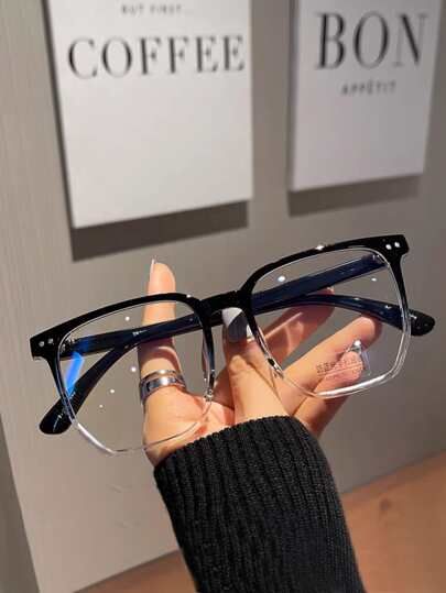 Large Frame Glasses, Round Eyewear, Oval Glasses, Trendy Glasses, Women Eyeglasses, Cycling Glasses, نظارات شمسية, Clear Glasses, Computer Glasses