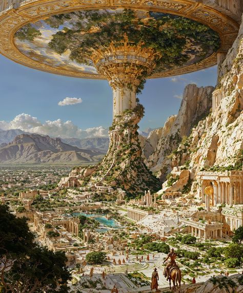 New Era Aesthetic, Era Aesthetic, Sci Fi Landscape, Fantasy City, Fantasy Castle, Fantasy Setting, Fantasy Places, Futuristic City, Fantasy Art Landscapes