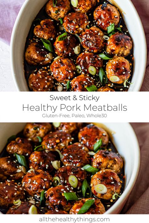 Ground Pork Meatballs Sweet And Sour, Healthy Pork Meatballs, Whole 30 Ground Pork Recipes, Gluten Free Ground Pork Recipes, Ground Pork Appetizers, Paleo Ground Pork Recipes, What To Make With Ground Pork, Keto Ground Pork, Ground Pork Recipes For Dinner