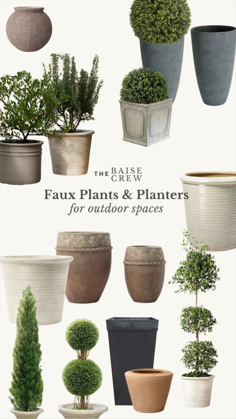 Faux Outdoor Plants Front Doors, Boxwood In Planter, Faux Greenery Outdoor, Planter Filler, Boxwood Planters, Faux Outdoor Plants, Plants For Planters, Boxwood Tree, Privacy Planter