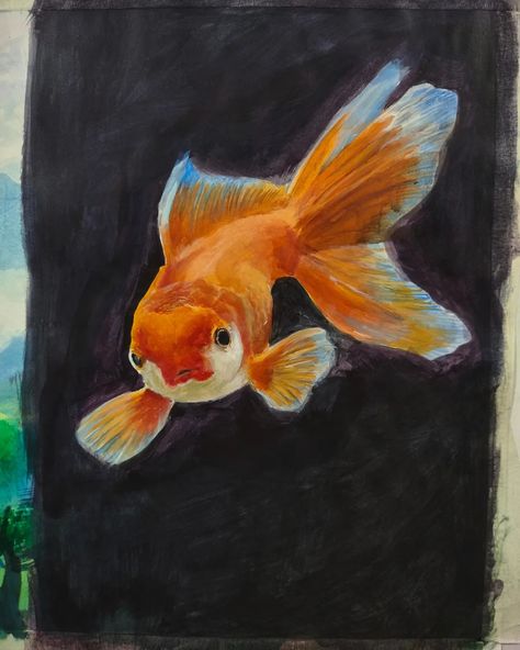 Finally managed to finish it!!! . . . #art #artistsoninstagram #fish #fishdrawing #acrylic #painting #acrylicpainting #acquaticpaintings Fish Out Of Water Drawing, Acrylic Fish Painting, Fish Painting Acrylic, Fish Acrylic Painting, Fish Acrylic, Water Drawing, Fish Drawings, Gcse Art, Fish Painting