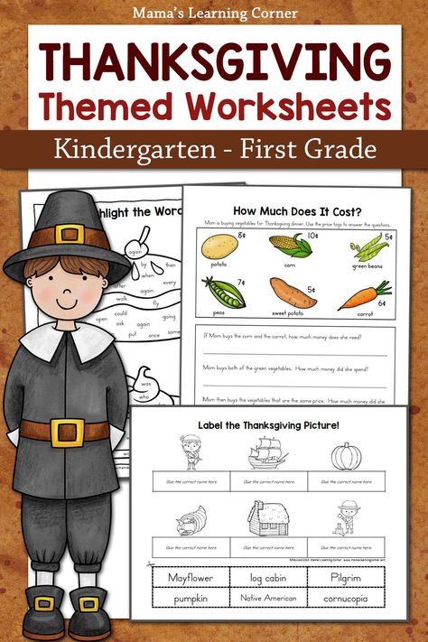 History of Thanksgiving Worksheets and Unit Study Resources - Mamas Learning Corner History Worksheets For Kindergarten, Thanksgiving Homeschool Kindergarten, The First Thanksgiving First Grade, Thanksgiving Unit Study Homeschool, Kindergarten Thanksgiving Worksheets, Thanksgiving Worksheets 1st Grade, First Grade Thanksgiving Activities, Thanksgiving 1st Grade, 1st Grade Thanksgiving