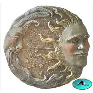 Astral Stepping Stone ~ http://www.amazon.com/Astral-32269-Stepping-Stone/dp/B001DLMEAO/ref=pd_sim_misc_5 Garden Wall Plaque, Carillons Diy, Wildlife Garden, Garden Plaques, The Sun And Moon, Moon Face, Decorative Wall Plaques, Celestial Art, Sun Moon Stars