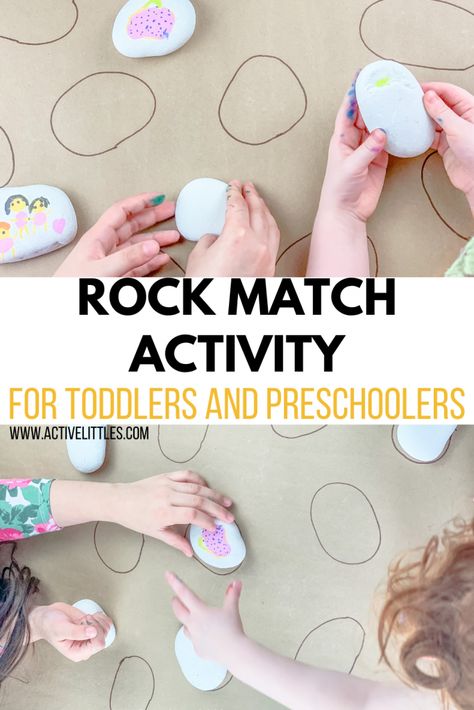 Rock Matching Activity for Toddlers and Preschoolers - Active Littles Rock Activities For Preschool, Indoor Kid Activities, Rock Study, Toy Rotation, Toddlers Activities, Emergent Curriculum, Prek Teacher, Toddler Teacher, Toddler Themes