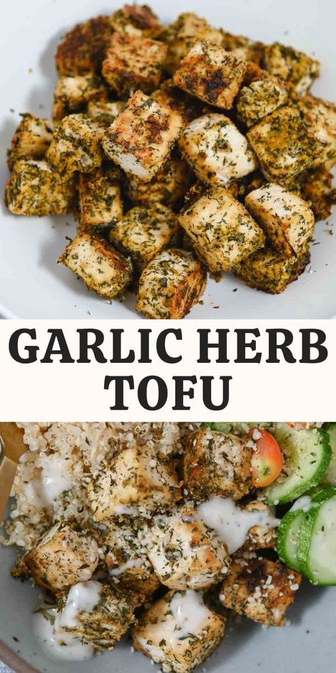 Garlic Butter Tofu, Carnival Diet, Herbed Tofu, Italian Tofu, Mediterranean Tofu, Tofu Marinade Recipes, Tofu Seasoning, Garlic Tofu, Tofu Marinade