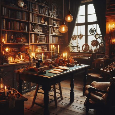 Image Creator Harry Potter Decor Ideas, Harry Potter Home, Weasley Wizard Wheezes, Mirror Of Erised, Cozy Library, Meditation Corner, Floating Lights, Harry Potter Decor, Common Room