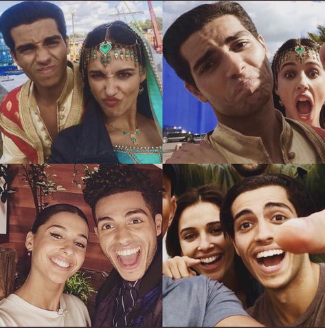 Collage of the lovely Mena Massoud And lovely Naomi Scott ✨ #aladdin  credit: @menagrays on Twitter Mena Massoud And Naomi Scott, Aladdin Cast, Aladdin Film, Prince Ali, Aladdin Live, Mena Massoud, Aladdin Disney, Disney Live Action Movies, Animated Movies For Kids