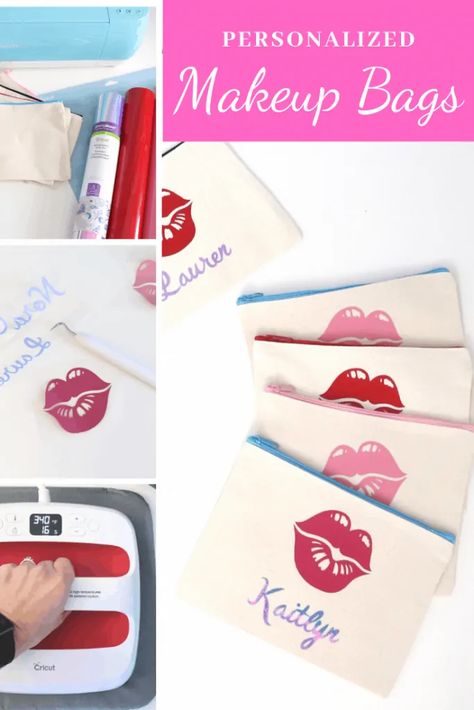 Make personalized spa party favor bags using a Cricut Explore Air 2 and EasyPress. Throw a spa party with cute custom makeup bags. #partyfavor #spaparty #makeupbag #craft @officialcricut #cricutcreated #ad Spa Party Favors, Custom Makeup Bags, Custom Makeup, Pretty Crafts, Creative Tutorials, Personalized Makeup Bags, Custom Party Favors, Baby To Sleep, Cricut Explore Air 2