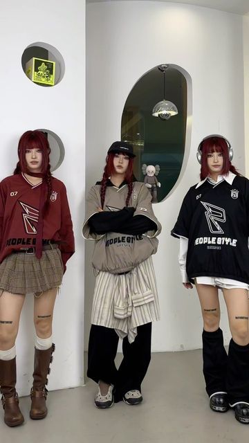 Jizifanfan Outfits, Asian Streetwear Fashion, Cyberpunk Streetwear, Panda Outfit, Cyberpunk Outfit, Techwear Cyberpunk, Japan Outfits, Asian Streetwear, Alt Style