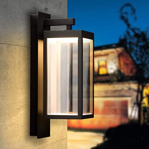 Inowel Outdoor Wall Sconce Exterior IP54 Waterproof LED Wall Light Fixture Kit Classic Wall Mount Lamp Lantern Anti-Rust Black Finish Aluminum Light Body for Porch Entryway Doorway 13W 750Lm 3000K Modern Garage Lights, Outdoor Light Fixtures Front Doors, Modern Exterior Light Fixtures, Outdoor Garage Lighting, Outside Garage Lights, Modern Outdoor Lights, Exterior Wall Lighting, Modern Exterior Lighting, Entrance Light