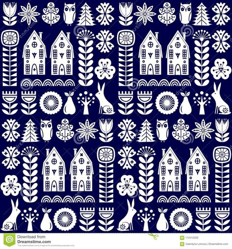 Modern Folk Art, Scandinavian Pattern, Folk Art Flowers, Folk Design, Scandinavian Folk Art, Scandinavian Art, Arte Popular, Christmas Illustration, Art Movement