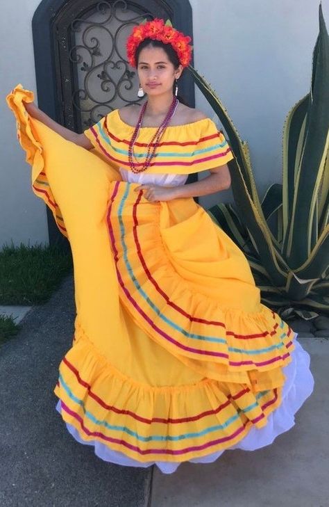 Coco Theme Party, Jalisco Dress, Mexican Boho, Frida Kahlo Style, Mexican Embroidered Dress, Mexican Dress, Mexican Dresses, Dark Orange, Day Of The Dead