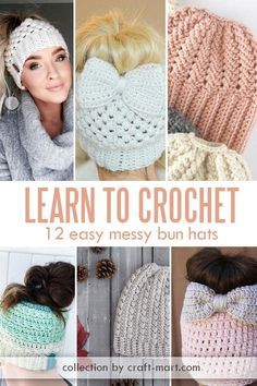 Crochet Messy Bun Hat Pattern Free, Messy Bun Hats, Messy Bun Hat Crochet Pattern, Bun Hat Crochet Pattern, Crochet Bun Hat, Messy Bun Hat Pattern, Ponytail Hat Crochet, Messy Bun Hat Crochet, Easy Messy Bun