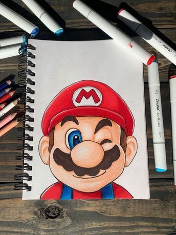 Mario Drawing Sketch, Super Mario Sketch, Mario Drawing, فن الرسم بالمسامير, Character Drawings, Posca Art, Super Mario Art, Pencil Drawings Easy, Mario Art