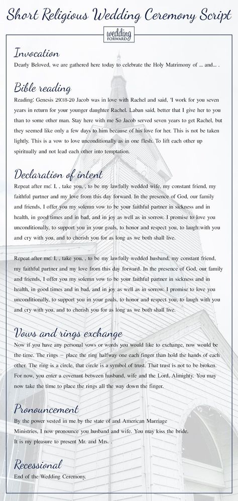 Sometimes deciding on the exact words to be used in officiating your wedding can be daunting, even if it’s a Christian wedding. This is why we have scoured around to find Christian wedding ceremony scripts our readers can use for religious wedding ceremonies if needed. Click to see more in our article. #weddingceremony #weddingceremonyscript #ceremonyscript Short Wedding Ceremony Outline, Christian Wedding Script For Officiant, Wedding Officiant Script Short, Scripture For Wedding Ceremony, Ordained Minister Speech Wedding Script, Christian Wedding Ceremony Ideas, Bible Verses For Wedding Ceremony, Wedding Ceremony Script Christian, Officiant Wedding Script Outline