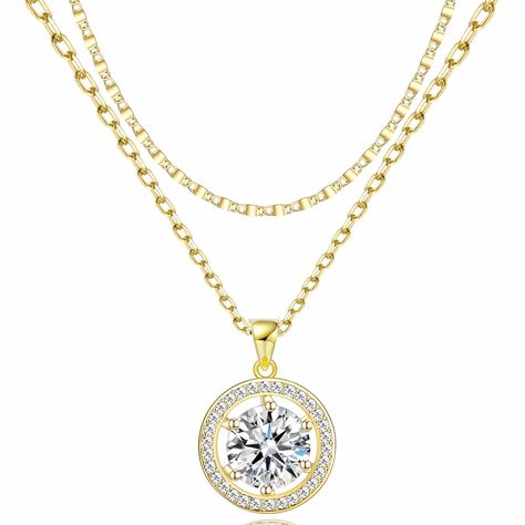 PRICES MAY VARY. ✴【𝗘𝗟𝗘𝗚𝗔𝗡𝗧 𝗦𝗢𝗟𝗜𝗧𝗔𝗜𝗥𝗘 𝗣𝗘𝗡𝗗𝗔𝗡𝗧】AAAA+ 14k gold cubic zirconia necklace diamond pendant diamond necklace for women made of high quality 𝗡𝗼𝗻-𝗙𝗮𝗱𝗲 copper material. Diamond solitaire necklace for women cubic zirconia necklace diamond pendant, ✴ 𝗵𝘆𝗽𝗼𝗮𝗹𝗹𝗲𝗿𝗴𝗲𝗻𝗶𝗰 jewelry for her 😝. ♪🏆【𝗔𝗗𝗝𝗨𝗦𝗧𝗔𝗕𝗟𝗘 𝗖𝗛𝗔𝗜𝗡𝗦】14k gold layered necklace 𝗰𝘂𝗯𝗶𝗰 𝘇𝗶𝗿𝗰𝗼𝗻𝗶𝗮 necklace diamond pendant necklace women the first choker is 𝟭𝟰.𝟱"+𝟮", s Homecoming Necklace, Inexpensive Jewelry, Cubic Zirconia Necklace, Round Pendant Necklace, Diamond Solitaire Necklace, Cubic Zirconia Jewelry, Gold Diamond Necklace, Solitaire Necklaces, Solitaire Pendant