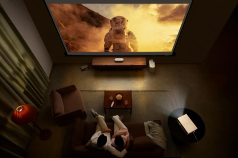 LG brings the movie theater home with new 4K CineBeam projectors Sofa Video, The Movie Theater, Lg Oled, Photo Prompts, Cinema Experience, A Dark Room, Lg Tv, City Homes, Tv Sound