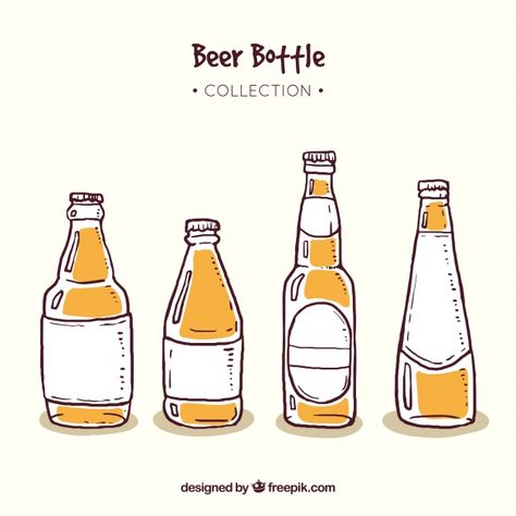 Beer Botle, Beer Bottle Drawing, Beer Doodle, Beer Drawing, Beer Bottle Art, Formal Cooler Ideas, Diy Postcard, Bottle Drawing, Bottle Tattoo