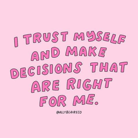 Trust is so important in any relationship! Do you trust yourself? Your relationship with yourself is like no other Building trust within yourself can be difficult. I know I sometimes struggle with feeling confident in my decisions. It’s not easy! I love this affirmation because it reminds me that all of my decisions have lead me to where I am now. Building that trust and confidence in yourself takes time, but it’s worth the effort. 💗 Quote inspo from Louise Hay 🫶🏻 #inspirationalquotes ... Trust Yourself Aesthetic, Quotes About Trusting Yourself, Quotes About Decision, I Am Worth It Quotes, September Widget, Be Easy On Yourself, Compliment Yourself, I Trust Myself, Trust Yourself Quotes