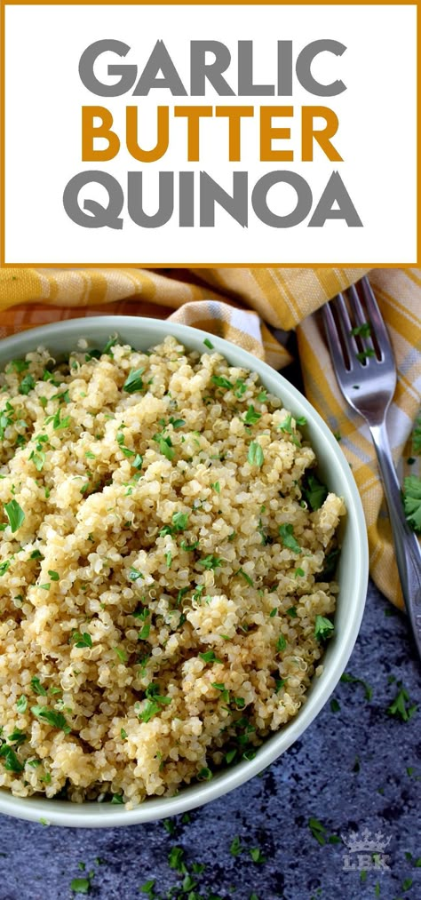 Quinoa With Chicken Broth, Garlic Parmesan Quinoa, Zepbound Recipes, Garlic Butter Quinoa, Quinoa Recipes Side Dish, Garlic Quinoa, Quinoa Recipes Dinner, Recipe Quinoa, Quinoa Recipes Easy