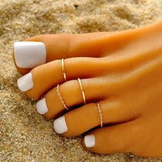 Fashion Nova Jewelry | 4 Toe Rings | Color: Gold | Size: Os Toe Ring Designs, Gold Toe Rings, Dont Touch My Phone Wallpapers, Plain Bands, Rings Simple, Toe Rings, Body Jewelry, Beach Vacation, Ring Designs